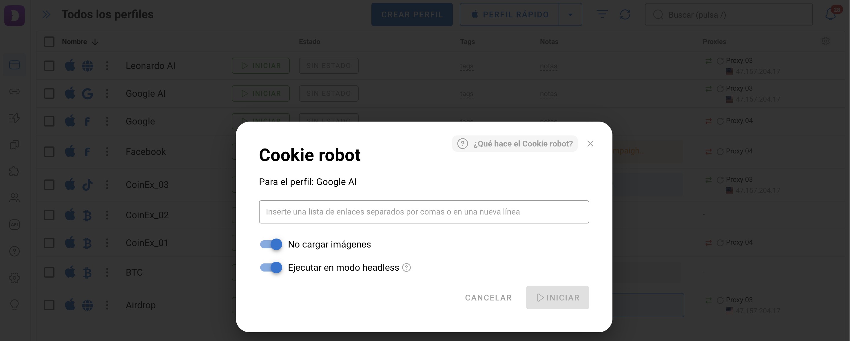 Dolphin Anty — Automatización (7)