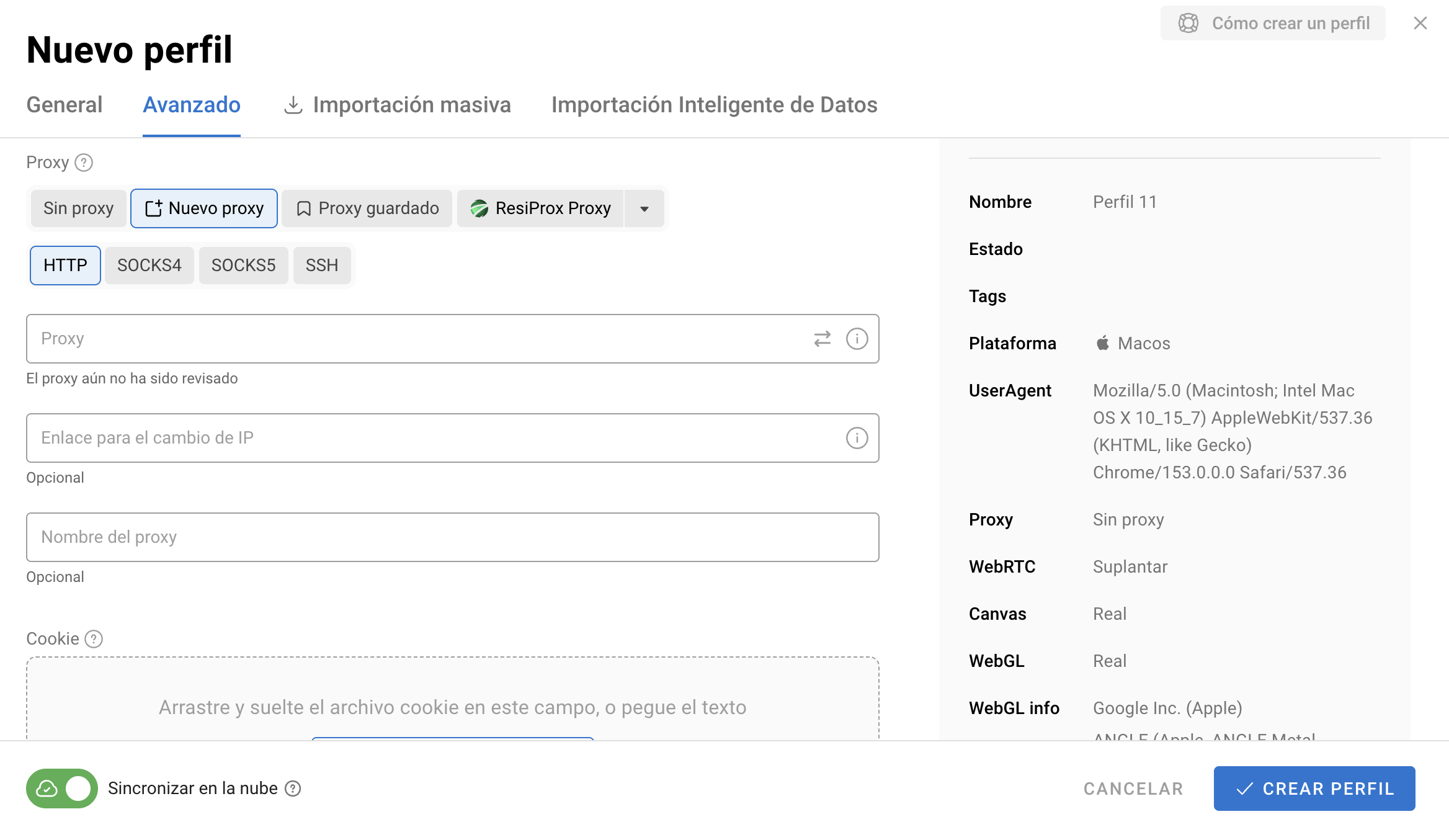 Dolphin Anty — Configuración de proxies (9)